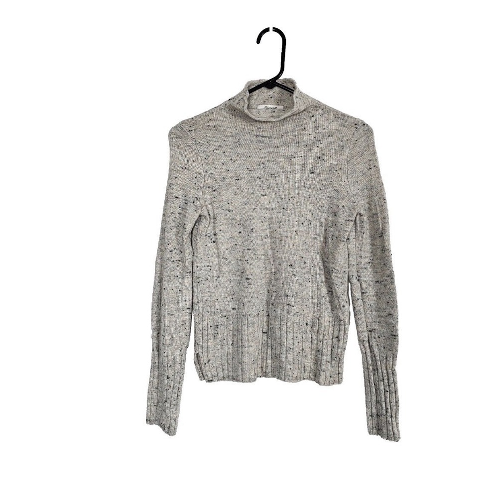 Madewell Women Gray Sweater Size Medium Long Sleeves Blend Wool Cozy Casual